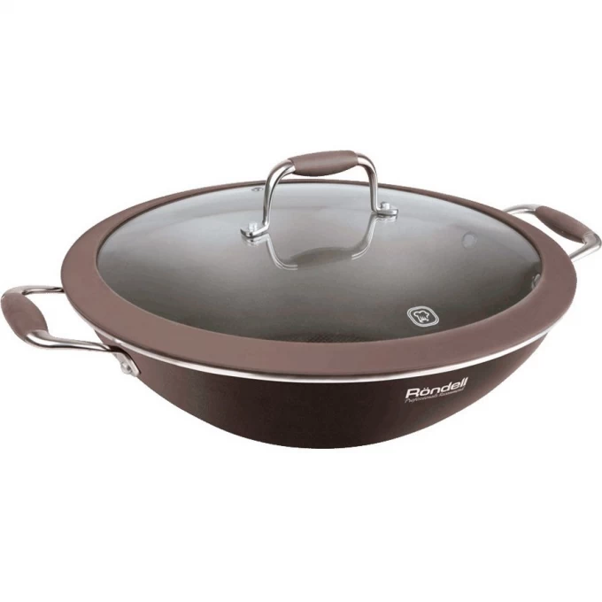 Вок с крышкой RONDELL MOCACCINO PROFESSIONAL 32 см, 4,5 л RDA-932 Вок с крышкой RONDELL MOCACCINO PROFESSIONAL 32 см, 4,5 л RDA-932